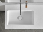Plan vasque lavabo sur mesure : L 60 à 201 x P 40 à 51 cm, finition lisse mate, 10 couleurs au choix, Anti bactérien, résine Akrytan® teinté dans la masse, Livraison Offerte.
